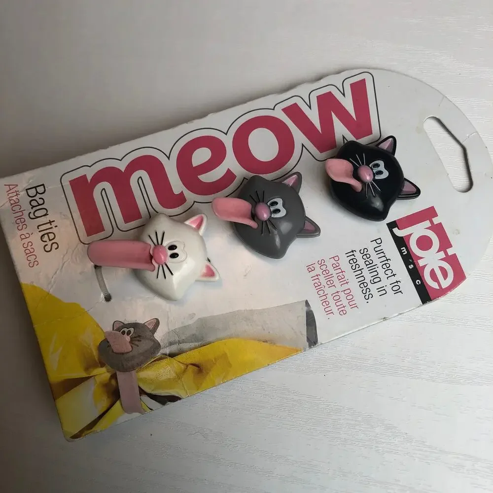 Joie Inc Meow Silicone Kitty Cat Kitten Bag Cable Ties for Organization